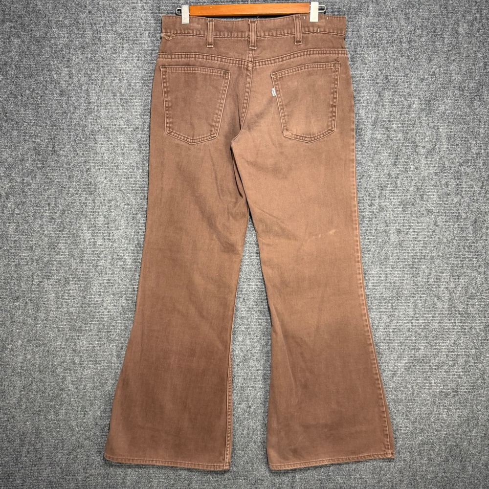 Vintage 70s Levis 646 Brown Low Rise Bell Bottom Jeans 12in Leg Opening 31x30.25